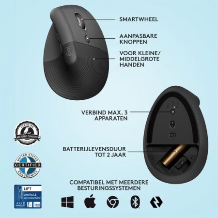 Logitech-Lift-muis-Rechtshandig-RF-draadloos-Bluetooth-Optisch-4000-DPI-910-006473